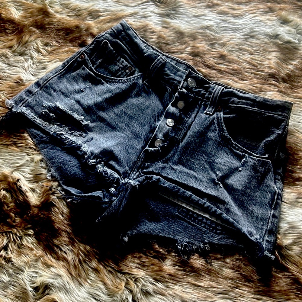 Black Levi jean shorts